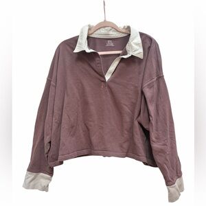 Aerie collar cropped rugby shirt